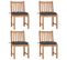 Chaises De Jardin 4 PCs Avec Coussins Bois De Teck Massif