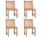 Chaises De Jardin 4 PCs Avec Coussins Bois De Teck Massif