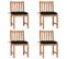 Chaises De Jardin 4 PCs Avec Coussins Bois De Teck Massif