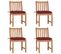 Chaises De Jardin 4 PCs Avec Coussins Bois De Teck Massif