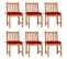 Chaises De Jardin 6 PCs Avec Coussins Bois De Teck Massif