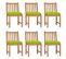 Chaises De Jardin 6 PCs Avec Coussins Bois De Teck Massif