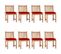 Chaises De Jardin 8 PCs Avec Coussins Bois De Teck Massif