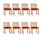 Chaises De Jardin 8 PCs Avec Coussins Bois De Teck Massif