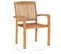 Chaises De Jardin Empilables 4 PCs Bois De Teck Solide