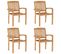 Chaises De Jardin Empilables 4 PCs Bois De Teck Solide