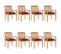 Chaises De Jardin Empilables Avec Coussins 8 PCs Teck Solide