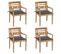 Chaises Batavia Avec Coussins 4 PCs Bois De Teck Solide