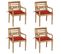 Chaises Batavia Avec Coussins 4 PCs Bois De Teck Solide