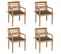 Chaises Batavia Avec Coussins 4 PCs Bois De Teck Solide