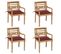 Chaises Batavia Avec Coussins 4 PCs Bois De Teck Solide