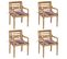 Chaises Batavia Avec Coussins 4 PCs Bois De Teck Solide