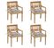 Chaises Batavia Avec Coussins 4 PCs Bois De Teck Solide