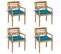 Chaises Batavia Avec Coussins 4 PCs Bois De Teck Solide