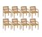 Chaises Batavia Avec Coussins 8 PCs Bois De Teck Solide