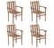 Chaises De Jardin Empilables 4 PCs Boie De Teck Solide