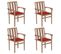 Chaises De Jardin Empilables Avec Coussins 4 PCs Teck Solide