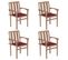 Chaises De Jardin Empilables Avec Coussins 4 PCs Teck Solide