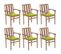 Chaises De Jardin Empilables Avec Coussins 6 PCs Teck Solide