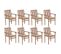 Chaises De Jardin Empilables Avec Coussins 8 PCs Teck Solide