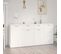 Vidaxl Buffet Avec Tiroirs Blanc 160x36x75 Cm Aggloméré Armoire Latérale Meuble De Rangement