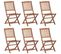 Chaises Pliables D'extérieur 6 PCs Bois D'acacia Solide