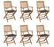 Chaises Pliables De Jardin 6 PCs Avec Coussins Bois D'acacia