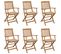 Chaises Pliables De Jardin 6 PCs Avec Coussins Bois D'acacia