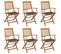 Chaises Pliables De Jardin 6 PCs Avec Coussins Bois D'acacia