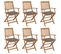 Chaises Pliables De Jardin 6 PCs Avec Coussins Bois D'acacia