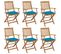 Chaises Pliables De Jardin 6 PCs Avec Coussins Bois D'acacia