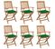 Chaises Pliables De Jardin 6 PCs Avec Coussins Bois D'acacia