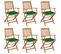 Chaises Pliables De Jardin 6 PCs Avec Coussins Bois D'acacia