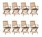 Chaises Pliables De Jardin 8 PCs Avec Coussins Bois D'acacia