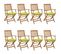 Chaises Pliables De Jardin 8 PCs Avec Coussins Bois D'acacia