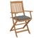 Chaises Pliables De Jardin 8 PCs Avec Coussins Bois D'acacia