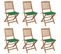 Chaises Pliables De Jardin 6 PCs Avec Coussins Bois D'acacia