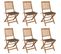 Chaises Pliables De Jardin 6 PCs Avec Coussins Bois D'acacia