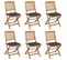 Chaises Pliables De Jardin 6 PCs Avec Coussins Bois D'acacia