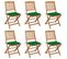 Chaises Pliables De Jardin 6 PCs Avec Coussins Bois D'acacia