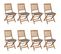 Chaises Pliables De Jardin 8 PCs Avec Coussins Bois D'acacia