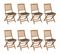 Chaises Pliables De Jardin 8 PCs Avec Coussins Bois D'acacia