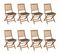 Chaises Pliables De Jardin 8 PCs Avec Coussins Bois D'acacia