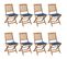 Chaises Pliables De Jardin 8 PCs Avec Coussins Bois D'acacia