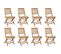 Chaises Pliables D'extérieur Avec Coussins 8 PCs Bois D'acacia