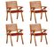 Chaises De Jardin Avec Coussins 4 PCs Bois De Teck Solide