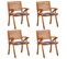 Chaises De Jardin Avec Coussins 4 PCs Bois De Teck Solide