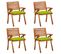 Chaises De Jardin Avec Coussins 4 PCs Bois De Teck Solide