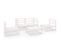 Salon De Jardin 5 PCs Blanc Bois De Pin Massif