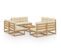 Salon De Jardin 9 PCs Avec Coussins Bois De Pin Massif